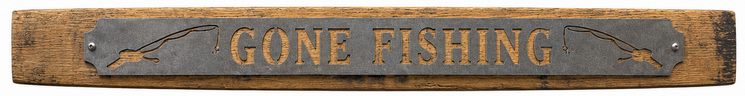 Gone Fishing - Rustic Metal Sign