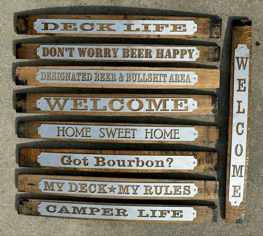 Bourbon Barrel Stave Sign